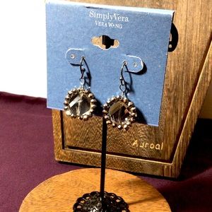 Vera Wang Grey Cut Glass Earrings